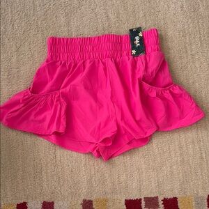 Women's Pink Ruffle Shorts